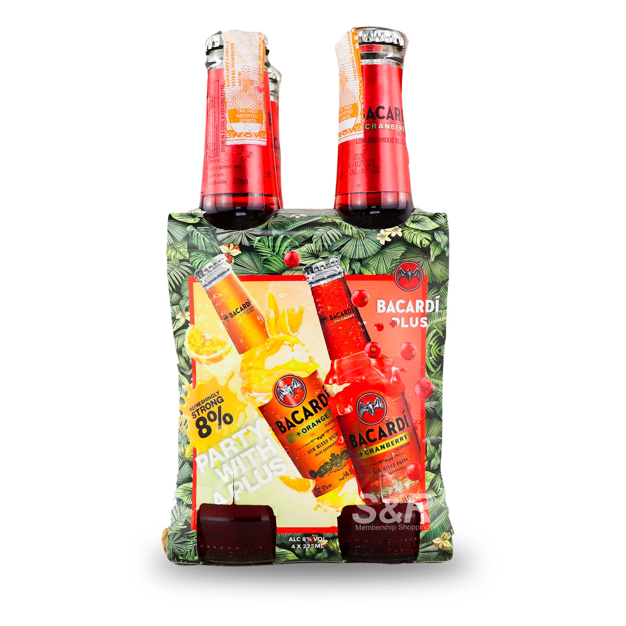 Bacardi Plus Cranberry Flavored Rum Mixed Drink 4 bottles